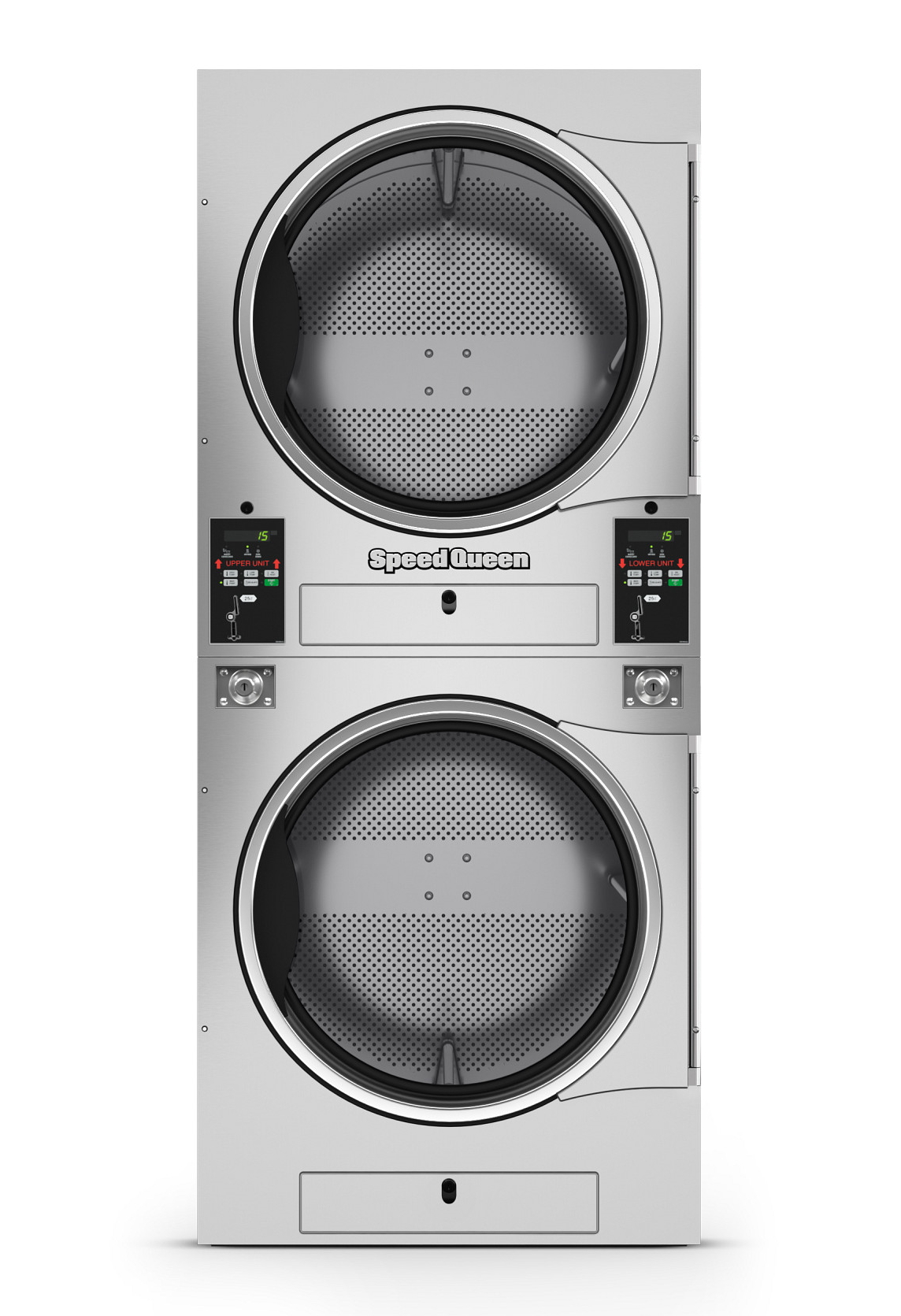 Speed Queen Quantum Gold STT45 stainless steel stack dryer